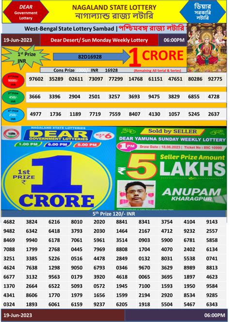 dear lottery result yesterday 6pm west bengal